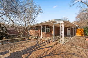 View of wooden deck