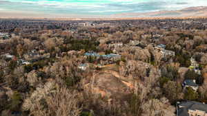 Drone / aerial view with a mountain view