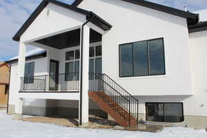 View of snow covered house