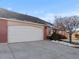 View of home's exterior featuring a garage