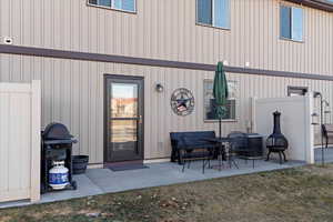 Private patio space with no backyard neighbors. Screen door on entrance.