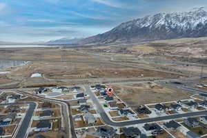 Aerial view featuring a mountain view