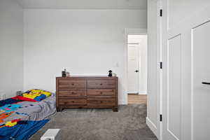 Bedroom with carpet floors