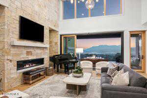 Living room featuring a fireplace