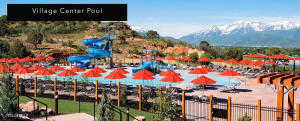 View of pool featuring a mountain view