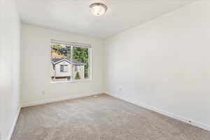 View of carpeted spare room