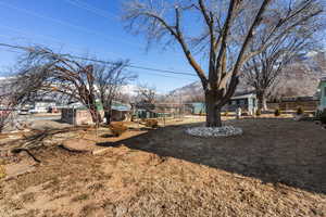 View of yard featuring a mountain view