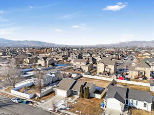 Drone / aerial view with a mountain view