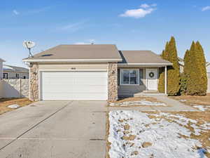 View of front facade with a garage