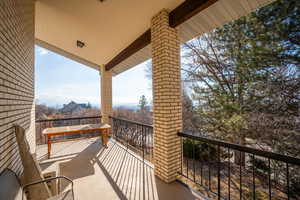 Wooded lot provides privacy on balcony