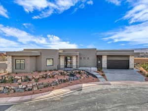 View of front facade with a garage