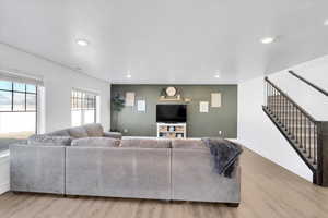 Living room featuring light hardwood / wood-style floors