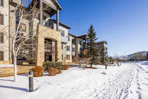 View of snow covered property