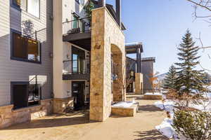 View of snow covered building