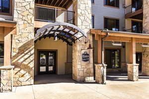 View of exterior entry with french doors