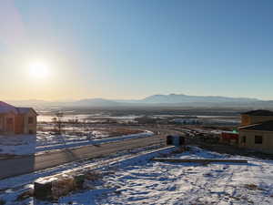 Exterior space featuring a mountain view