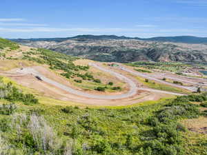 Bird's eye view featuring a mountain view