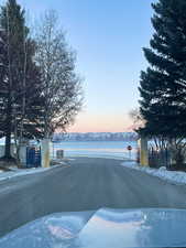 View of street with a mountain view