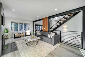 Living room featuring light hardwood / wood-style flooring