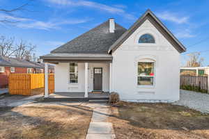 View of front of home with a porch