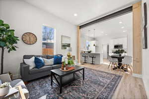 Living room featuring light hardwood / wood-style flooring