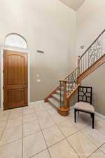 View of tiled entrance foyer