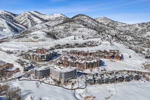 View up to resort and village