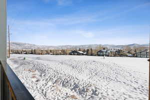 Snow covered fairway stretch on Canyons Golf Course