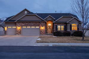 View of front of home at night