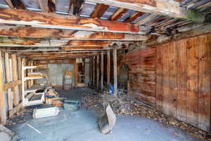 Basement with wood walls