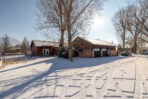 View of front of home featuring a garage