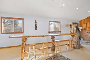 Dining area with indoor bar