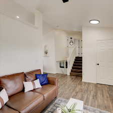 Living room featuring hardwood / wood-style flooring