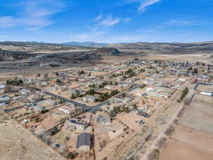 Drone / aerial view with a mountain view