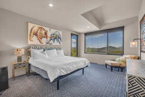 View of carpeted bedroom