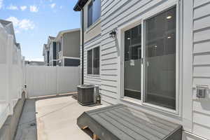 View of patio / terrace featuring central AC