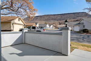 Exterior space with a mountain view