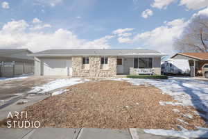 Ranch-style home with a garage