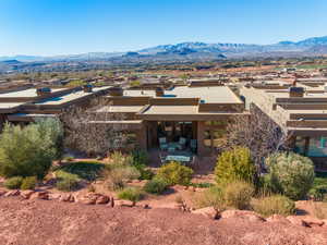 Exterior space featuring a mountain view