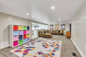 View of carpeted living room