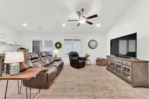 Living room with ceiling fan