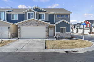 View of front of property with 2 car garage