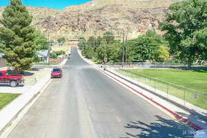 View of street with a mountain view