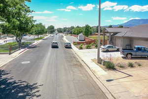 View of street with a mountain view