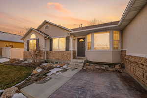 Ranch-style home featuring a patio area