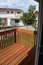 Deck featuring a yard