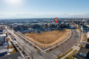 Aerial view featuring a mountain view