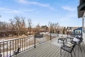 View of wooden deck