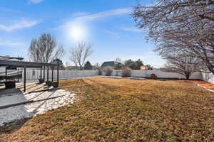 View of yard with a patio