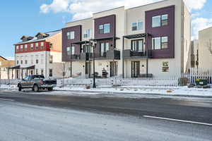 View of snow covered building